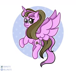 Size: 1280x1188 | Tagged: safe, artist:redpalette, derpibooru import, oc, alicorn, alicorn oc, cute, flying, horn, pink, simple background, smiling, wings