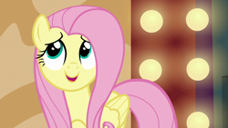 Size: 1280x720 | Tagged: safe, derpibooru import, screencap, fluttershy, pegasus, pony, viva las pegasus, cute, female, mare, shyabetes, solo