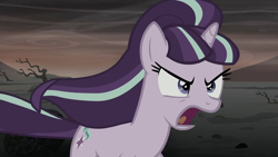 Size: 1280x720 | Tagged: safe, derpibooru import, screencap, starlight glimmer, pony, unicorn, the cutie re-mark, angry, confused, frown, satisfying frown