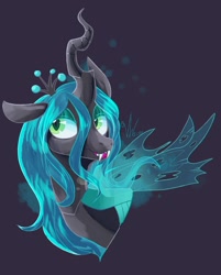 Size: 1280x1595 | Tagged: safe, artist:victoriahwinter, derpibooru import, queen chrysalis, changeling, changeling queen, :p, bust, solo, tongue out