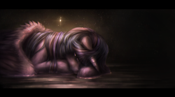 Size: 1800x1000 | Tagged: safe, artist:ventious, derpibooru import, twilight sparkle, twilight sparkle (alicorn), alicorn, pony, letterboxing, sad, solo