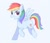 Size: 3279x2834 | Tagged: safe, artist:ginmaruxx, derpibooru import, rainbow dash, pegasus, pony, blue background, blushing, cute, dashabetes, female, high res, mare, open mouth, pixiv, simple background, smiling, solo