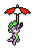 Size: 70x98 | Tagged: safe, artist:color anon, spike, dragon, animated, pixel art, solo, umbrella