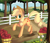 Size: 1400x1200 | Tagged: safe, artist:php58, applejack, earth pony, pony, apple, applejack's hat, detailed background, dirt, female, fence, flower, food, freckles, mare, raised hoof, smiling, solo, sweet apple acres, tree