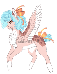 Size: 613x794 | Tagged: safe, artist:malinraf1615, derpibooru import, cozy glow, pegasus, pony, alternate hairstyle, bow, chest fluff, coat markings, female, filly, flying, hair bow, headcanon, redesign, simple background, smiling, smirk, solo, tail bow, transparent background