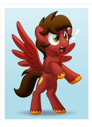 Size: 800x1107 | Tagged: safe, artist:jhayarr23, derpibooru import, oc, pegasus, pony, exclamation point, male, solo, stallion