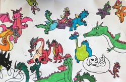 Size: 640x414 | Tagged: safe, derpibooru import, smolder, spike, dragon, american dragon jake long, cassie (dragontales), chinese dragon, cuphead, devon and cornwall, disney, don bluth, dragon tales, dragon's lair, dragoness, dreamworks, eastern dragon, elliott, falkor, female, grim matchstick, haku, male, maleficent, marker drawing, mulan, mushu, ord, pete's dragon, quest for camelot, robert munsch, shrek, simple background, singe, sleeping beauty, spirited away, studio ghibli, teenaged dragon, teenager, the legend of zelda, the legend of zelda: ocarina of time, the legend of zelda: the wind waker, the neverending story, the paper bag princess, the reluctant dragon, traditional art, valoo, volvagia, wall of tags, wheezie, white background, winged spike, zak, zak and wheezie