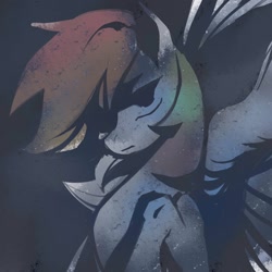 Size: 1024x1024 | Tagged: safe, artist:amo, derpibooru import, rainbow dash, pegasus, pony, solo, stencil