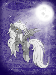 Size: 2765x3704 | Tagged: safe, artist:nightydream, derpibooru import, oc, oc:night angel, bat pony, pony, female, mare, moon, solo