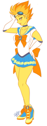 Size: 543x1451 | Tagged: safe, artist:nauticaldog, derpibooru import, spitfire, equestria girls, clothes, female, sailor uniform, simple background, skirt, solo, uniform, white background