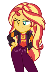 Size: 754x1080 | Tagged: safe, artist:gmaplay, derpibooru import, sunset shimmer, better together, equestria girls, sunset's backstage pass!, spoiler:eqg specials, accidental spanking, female, literal butthurt, pain, simple background, solo, spanked, spanking, transparent background