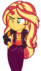 Size: 700x1200 | Tagged: safe, artist:gmaplay, derpibooru import, sunset shimmer, better together, equestria girls, sunset's backstage pass!, spoiler:eqg specials, butt touch, female, hand on butt, hand on hip, literal butthurt, pain, simple background, solo, spanked, spanking, transparent background