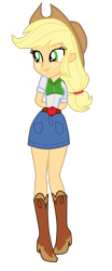 Size: 917x2212 | Tagged: safe, artist:gmaplay, derpibooru import, applejack, equestria girls, cute, female, jackabetes, simple background, solo, transparent background