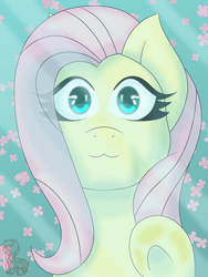Size: 3000x4000 | Tagged: safe, artist:shinxx24, derpibooru import, fluttershy, pegasus, pony, :3, bust, female, looking at you, mare, solo