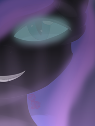 Size: 3000x4000 | Tagged: safe, artist:shinxx24, derpibooru import, nightmare moon, alicorn, pony, close-up, female, glowing eyes, grin, mare, smiling, solo