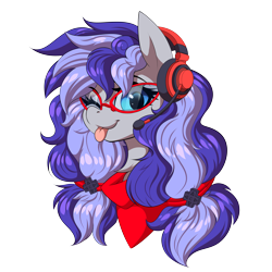Size: 5000x5000 | Tagged: safe, artist:ask-colorsound, derpibooru import, oc, oc only, oc:cinnabyte, earth pony, pony, :p, adorkable, bandana, cute, dork, expressions, female, gaming headset, glasses, headphones, headset, icon, mare, reference, simple background, smiling, solo, tongue out, transparent background