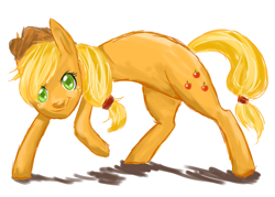 Size: 1008x720 | Tagged: safe, artist:xxmurplexx, derpibooru import, applejack, earth pony, pony, colored pupils, colored sketch, female, mare, simple background, sketch, solo, white background