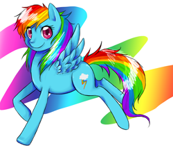 Size: 972x828 | Tagged: safe, artist:xxmurplexx, derpibooru import, rainbow dash, pegasus, pony, female, mare, rainbow background, solo