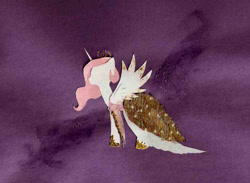 Size: 926x676 | Tagged: safe, artist:kriahfox, derpibooru import, princess celestia, alicorn, pony, clothes, craft, dress, female, gala dress, mare, papercraft, pink-mane celestia, solo