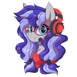 Size: 5000x5000 | Tagged: safe, artist:ask-colorsound, derpibooru import, oc, oc only, oc:cinnabyte, earth pony, pony, adorkable, bandana, cute, dork, expressions, female, gaming headset, glasses, happy, headphones, headset, icon, mare, reference, simple background, smiling, solo, transparent background