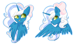 Size: 1024x628 | Tagged: safe, artist:wicked-red-art, derpibooru import, oc, oc:fleurbelle, alicorn, adorabelle, alicorn oc, bow, cute, female, golden eyes, hair bow, horn, mare, simple background, tongue out, transparent background, wingding eyes, wings