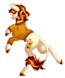 Size: 2008x2388 | Tagged: safe, artist:ohhoneybee, derpibooru import, oc, oc:sweet honey, earth pony, pony, clothes, female, glasses, mare, simple background, solo, sweater, transparent background