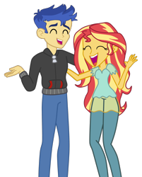 Size: 2116x2631 | Tagged: safe, artist:gmaplay, derpibooru import, flash sentry, sunset shimmer, equestria girls, spoiler:eqg specials, female, flashimmer, male, shipping, simple background, solo, straight, transparent background