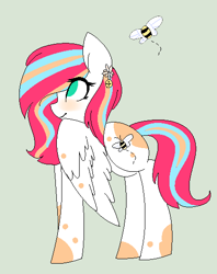 Size: 420x531 | Tagged: safe, artist:f-lowers088, derpibooru import, oc, oc:honey bee, bee, insect, pegasus, blushing, female, pegasus oc, solo, solo female, wings