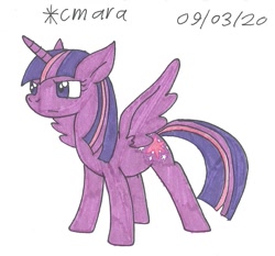 Size: 1031x960 | Tagged: safe, artist:cmara, derpibooru import, twilight sparkle, twilight sparkle (alicorn), alicorn, pony, determined, female, mare, simple background, solo, traditional art, white background