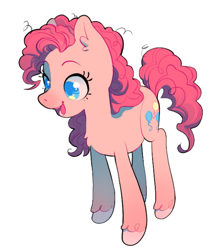 Size: 1178x1362 | Tagged: safe, artist:almost-casey, derpibooru import, pinkie pie, earth pony, pony, chest fluff, colored pupils, ear fluff, female, mare, open mouth, simple background, solo, unshorn fetlocks, white background