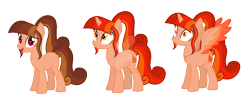 Size: 1024x428 | Tagged: safe, artist:starryflame, derpibooru import, oc, oc only, oc:starry flame, alicorn, earth pony, unicorn, alicorn oc, earth pony oc, horn, simple background, solo, timeline, transparent background, unicorn oc, wings