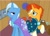 Size: 1280x928 | Tagged: safe, artist:disneymarvel96, derpibooru import, sunburst, trixie, accessory swap, brooch, cape, clasp, cloak, clothes, female, male, robe, shipping, straight, sunburst's robe, trixburst, trixie's cape