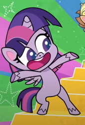 Size: 323x471 | Tagged: safe, derpibooru import, screencap, twilight sparkle, twilight sparkle (alicorn), alicorn, pony, my little pony: pony life, sportacular spectacular musical musak-ular, spoiler:pony life s01e46, bipedal, cropped, female, open mouth, pose, solo, we shine brighter together