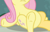 Size: 238x152 | Tagged: safe, derpibooru import, screencap, fluttershy, pegasus, pony, she talks to angel, belly, cropped, female, lying down, picture for breezies, pictures of bellies, solo, tired, underhoof