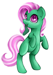 Size: 2053x2920 | Tagged: safe, artist:whimsicalmachines, derpibooru import, minty, earth pony, pony, g3, female, g3 to g4, generation leap, rearing, simple background, solo, transparent background