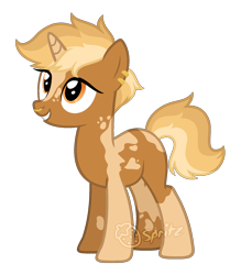 Size: 1462x1672 | Tagged: safe, artist:strawberry-spritz, derpibooru import, oc, unicorn, male, offspring, parent:applejack, parent:trenderhoof, parents:trenderjack, simple background, solo, stallion, transparent background