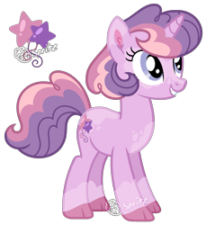 Size: 1617x1765 | Tagged: safe, artist:strawberry-spritz, derpibooru import, oc, pony, unicorn, female, magical lesbian spawn, mare, offspring, parent:pinkie pie, parent:twilight sparkle, parents:twinkie, simple background, solo, transparent background