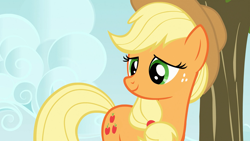 Size: 1280x720 | Tagged: safe, derpibooru import, screencap, applejack, earth pony, pony, spike at your service, female, mare, solo