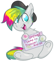 Size: 1914x2184 | Tagged: safe, derpibooru import, oc, earth pony, beret, hat, multicolored hair, simple background, transparent background