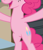 Size: 343x402 | Tagged: safe, derpibooru import, screencap, pinkie pie, earth pony, pony, hearthbreakers, belly, bipedal, cropped, featureless crotch, female, open mouth, pictures of bellies, smiling, solo