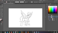 Size: 1366x768 | Tagged: safe, artist:fernandojc-draftsman, derpibooru import, screencap, oc, oc only, pegasus, clothes, glasses, lineart, looking back, male, monochrome, pegasus oc, scarf, signature, solo, stallion, wings