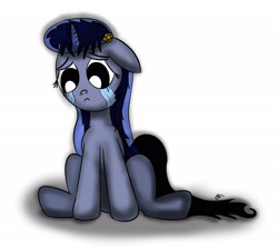 Size: 2350x2110 | Tagged: safe, artist:jach-marsdonpony, derpibooru import, pony, unicorn, crossover, misery, ruby gloom, sad, simple background, solo, white background