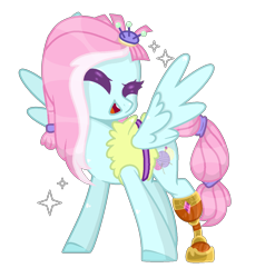 Size: 1212x1226 | Tagged: safe, artist:jisootheartist, derpibooru import, kerfuffle, pegasus, pony, rainbow roadtrip, amputee, cute, eyes closed, female, fufflebetes, mare, open mouth, prosthetic leg, prosthetic limb, prosthetics, simple background, solo, spread wings, transparent background, wings