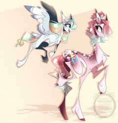 Size: 1024x1070 | Tagged: safe, artist:manella-art, derpibooru import, pinkie pie, oc, earth pony, pegasus, pony, female, filly