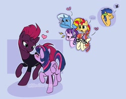 Size: 2048x1615 | Tagged: safe, artist:aanotherpony, derpibooru import, flash sentry, moondancer, starlight glimmer, sunset shimmer, tempest shadow, trixie, twilight sparkle, twilight sparkle (alicorn), alicorn, pegasus, unicorn, female, lesbian, male, mare, shipping, shipping denied, stallion, tempestlight