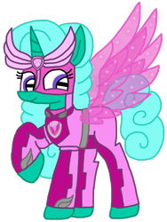 Size: 954x1269 | Tagged: safe, artist:徐詩珮, derpibooru import, glitter drops, pony, unicorn, series:sprglitemplight diary, series:sprglitemplight life jacket days, series:springshadowdrops diary, series:springshadowdrops life jacket days, alternate universe, artificial wings, augmented, clothes, cute, female, glitterbetes, magic, magic wings, mare, mighty pups, paw patrol, simple background, skye (paw patrol), solo, transparent background, wings