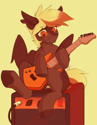 Size: 1030x1327 | Tagged: safe, artist:jazzynsfw, derpibooru import, oc, oc only, pegasus, pony, guitar, musical instrument, solo