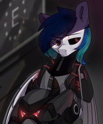 Size: 1707x2048 | Tagged: safe, artist:chibadeer, derpibooru import, oc, oc only, cyborg, pony, solo