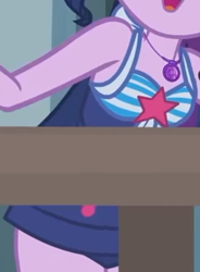 Size: 664x901 | Tagged: safe, derpibooru import, screencap, sci-twi, twilight sparkle, equestria girls, equestria girls series, unsolved selfie mysteries, breasts, clothes, cropped, female, geode of telekinesis, jewelry, magical geodes, necklace, sideboob, sleeveless, solo, swimsuit