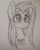 Size: 640x800 | Tagged: safe, artist:d0shkakart0shka, derpibooru import, fluttershy, pegasus, pony, bust, cutie mark accessory, female, looking at you, mare, pencil drawing, portrait, smiling, solo, three quarter view, traditional art